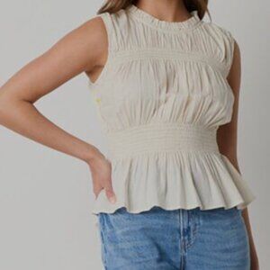 A.N.A Sleeveless Smocked Peplum Top – Size L